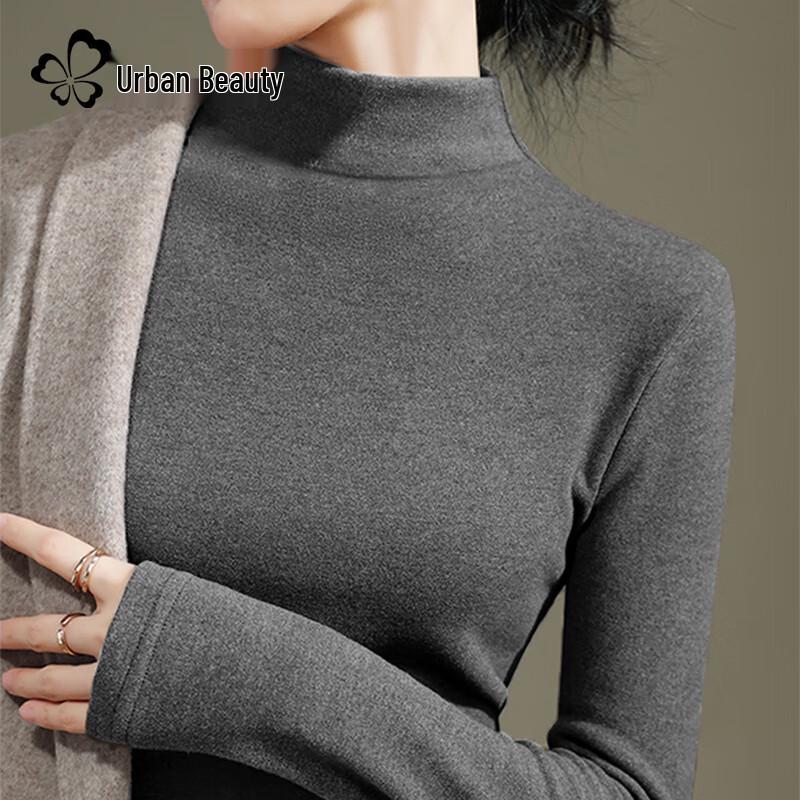 Urban Beauty Women s Fleece-Lined Semi-High Neck Long Sleeve Top XL