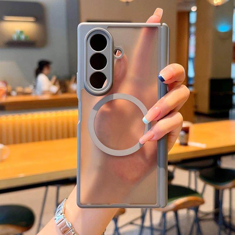 Applicable To Samsung Zfold1 Mobile Phone Case Magnetic Charging W11 Dual Central Axis FOLD1 Lens  Skin Matte Case