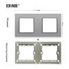 EIOMR A6 Series Grey Flame Retardant PC Panel Wall Switch EU Socket HDMI-compatible USB Type-C 2.1A Charger TV RJ45 Module DIY