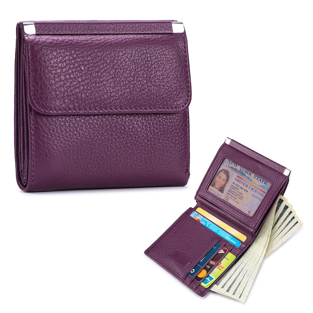 New Short Wallet, Women's High-end Storage Bag, First-layer Cowhide Wallet, Multi-function Card Bag, Change Bag.