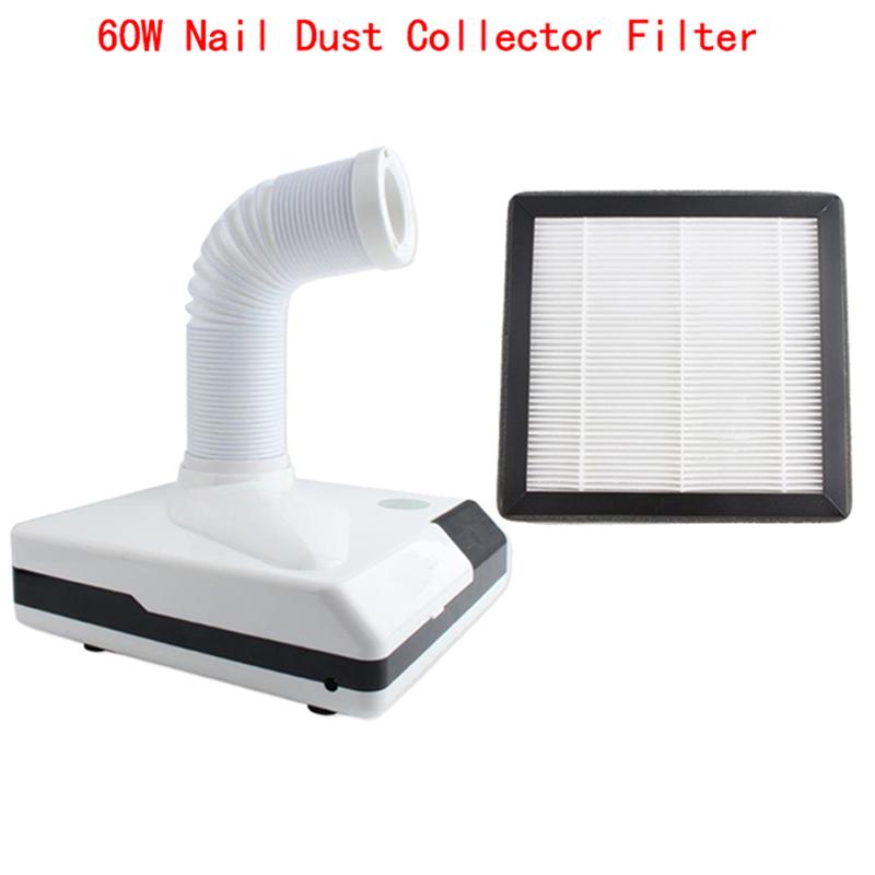 Collettore di Polvere per Unghie da 60W Filtro Schermo Manicure Aspirazione Aspirapolvere per Unghie