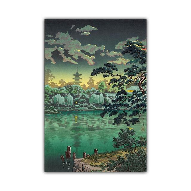 Japanese Rural Style Retro Landscape Canvas Painting Lake Park Beauty Poster Office Wall Art Living Room Home Decoration Mural No Frame