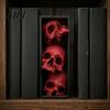 Dark Fantasy Home Ornaments 3Pcs Halloween 3 Tier Skull Bookends, Gothic Resin Bookshelf Decor for Office, Skeleton Statue Bookshelves Spooky