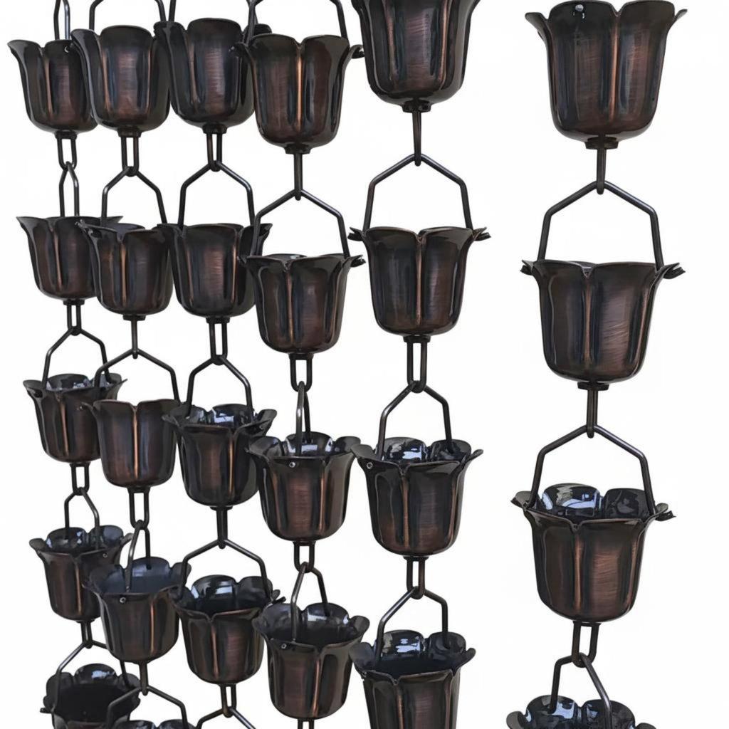 Rain Chain Artistic Design Japanese Weather Resistant Roof Drainage for Courtyard,