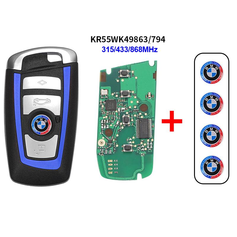 4 Buttons BMW Smart Remote Car Key Fob KR55WK49863 PCF7945 ID49 Chip 315/433/868MHz Uncut Key CAS4 FEM For 3 5 7 Series F30 F10 cwsh87