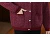 Grandma's Autumn Knitwear: Plus-Size Velvet Thick Cardigan for 70-80 Year Olds - Perfect for Fall & Winter.