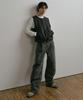 DUSTYWHITE Gray Dirty Washed Oxford Wide Tuck Pants
