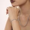 Qiong Yao Stainless Steel Four-Leaf Clover Zircon Bracelet with PVD Gold Coating