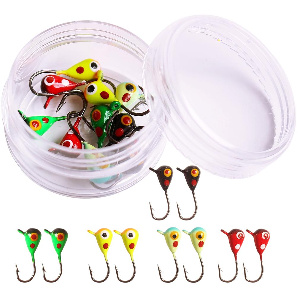 1 г Вес Рыболовные Приманки Мягкая Приманка Каплевидная Джиг-головка 10 Colors Per Box