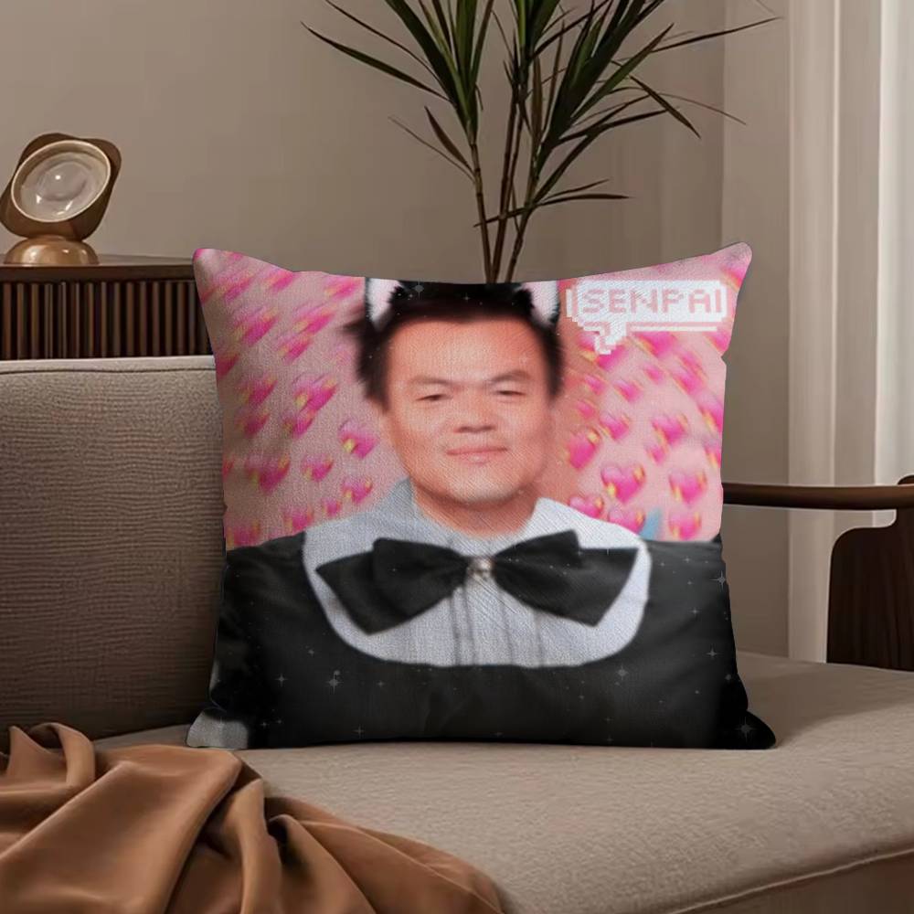 Funny J-JYP Meme Pillow Case Anti-dustmite Pillowcase Invisible zipper silky short plush Sofa cushion cover