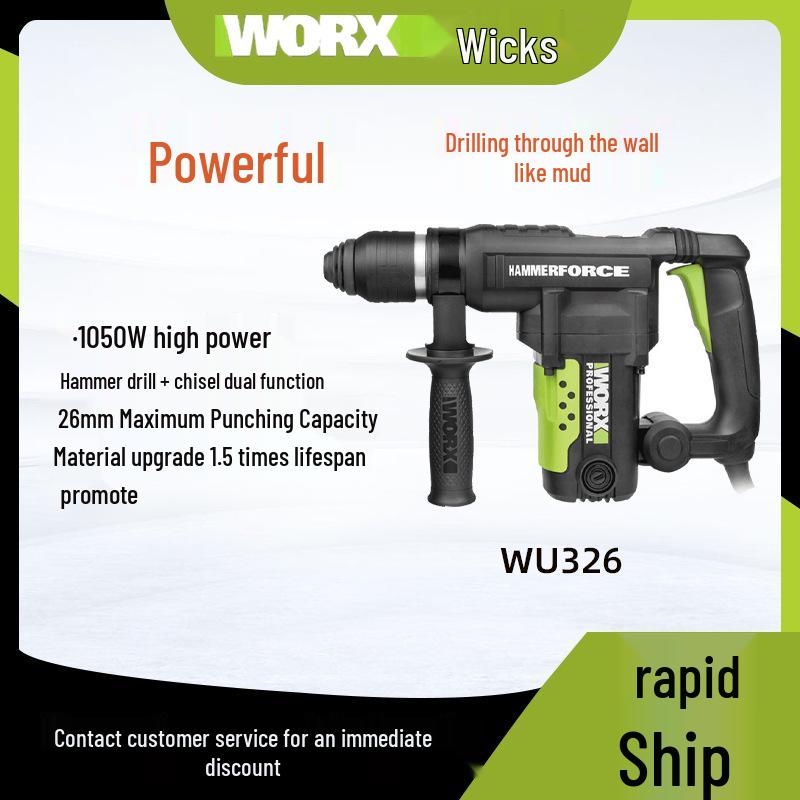Wickes WU327 Industrial-Grade Hammer Drill with Clutch