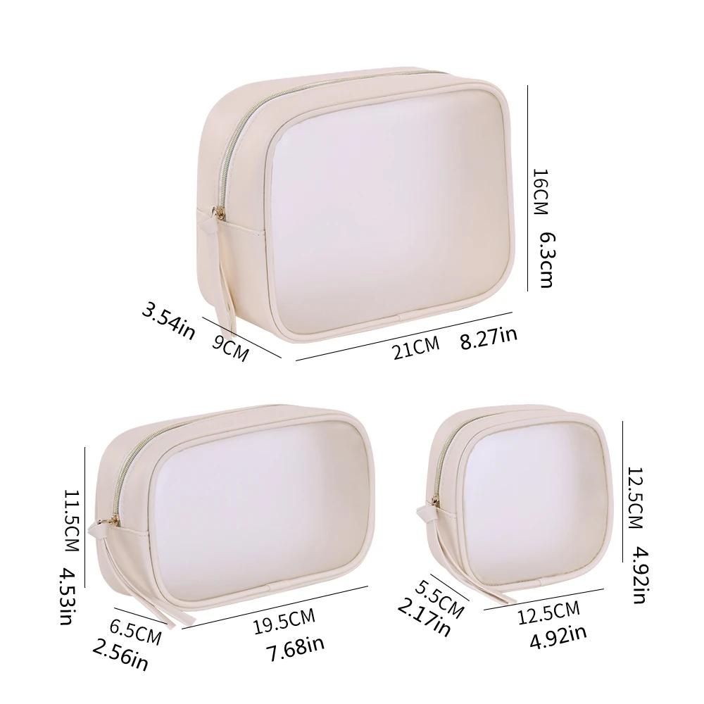 1 Stück Multifunktionale halbtransparente Kosmetiktasche, Aufbewahrungstasche für Kosmetika, Toilettenartikel-Tasche für Geschäftsreisen, Kosmetiktaschen mit großem Fassungsvermögen