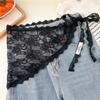 Korean Style Lace Patchwork Tie Short Skirt