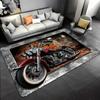 Motorcycle Floor Mat for Home Hallway Entrance Rug Biker Decor Grunge Style Industrial Design Bike Lover Area Runner