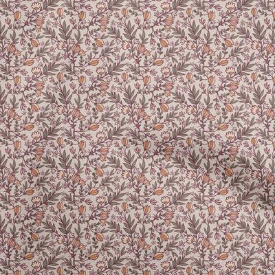 Cotton Flex Ανοιχτό μπεζ ύφασμα Floral Retro Sewing Craft Projects Εκτυπώσεις υφασμάτων ανά αυλή 40 ιντσών