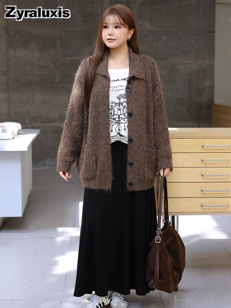 Oversized Knit Sweater for Women Chunky Cable Knit Poncho Coat