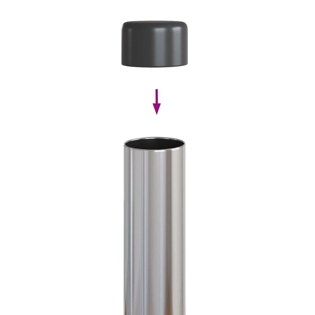 Fence Post Set 2 Pcs Silver 110 Cm Powder Coated Steel