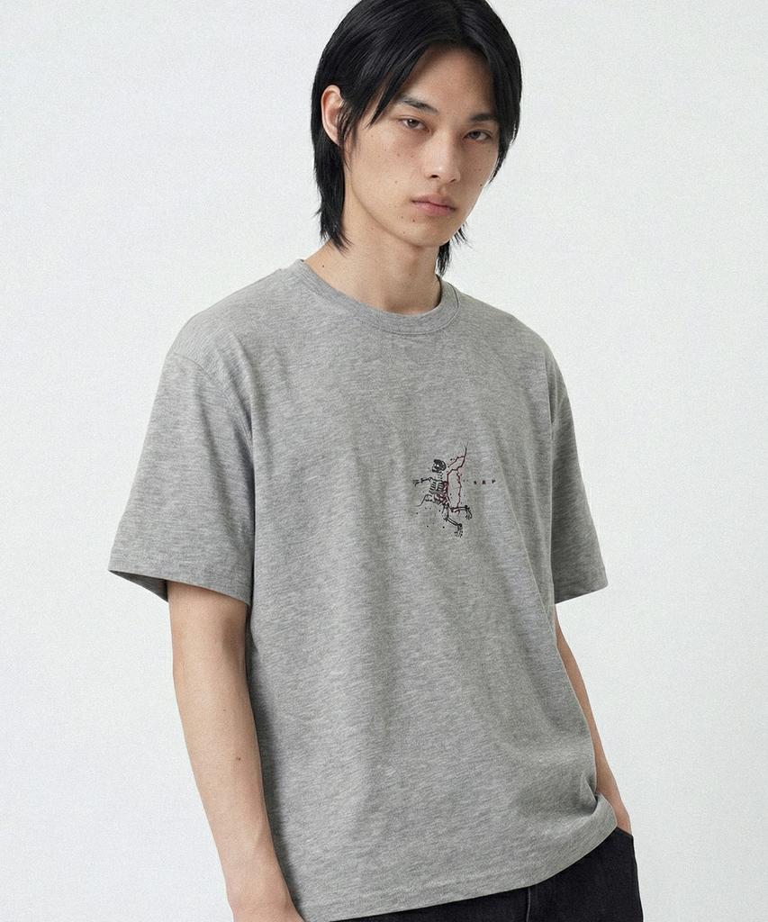 Odeupeol Lightning Crop T-Shirt(Gray)