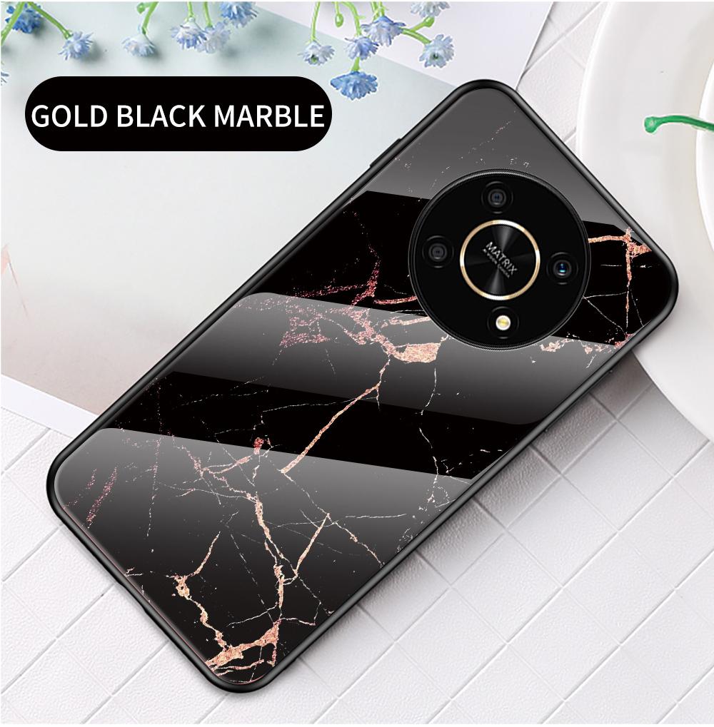 Deksel For Honor 50 Pro 50 se X8 X9 X7 7A Pro 7s 20 50 Lite 9x Premium 9C 30S 9S Deksel Marmorert herdet glass Deksel bak