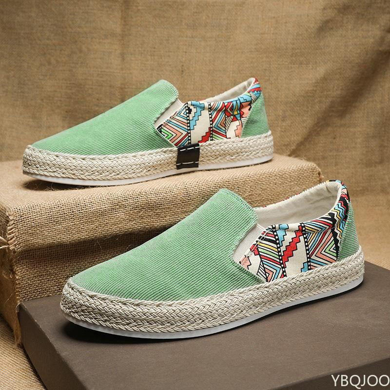 Mode 2024 Neue Herren-Sneaker Lässige Sommer Low-Top Cord Schuhe Fischer Schuhe Slipper Stoffschuhe Trendige Herrenschuhe