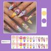 24Pcs Summer Long Almond Press On Nails Hawaiian Dopamine Flower Design Colorful French Y2k Fake Nails