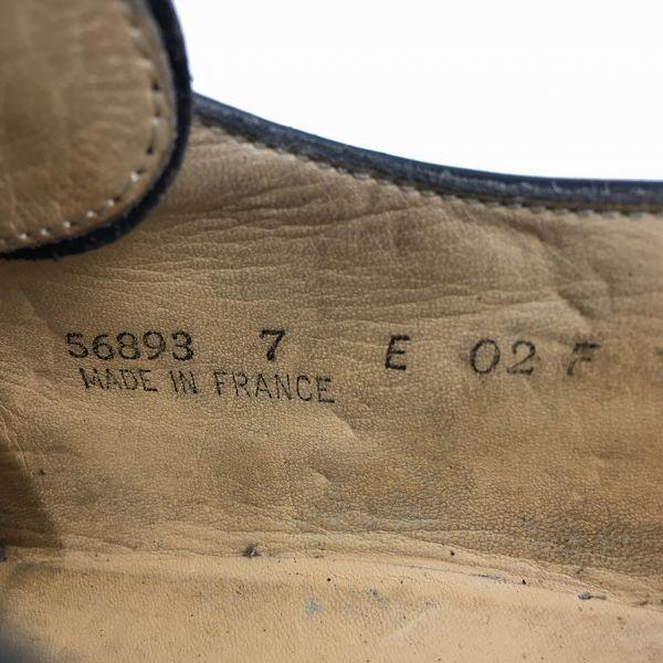 BALLY Made in France Cap Toe Business Shoes Black Size 7E (25.0-25.5) All Leather Men's(USED)