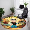 1 Stück Popeye Büro Runder Teppich, Unter Bürostühlen Schlafzimmer Wohnzimmer Heimdekoration, Zimmer Deko