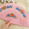 Colorful Wood Folding Fan Handheld Classical Spanish Fan Chinese Handheld Wood Folding Fan Dancing Parties