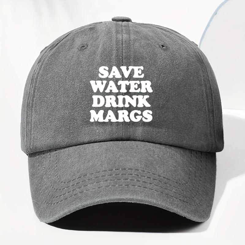

Унисекс бейсболка с принтом-слоганом Save Water Drink Margs, винтажная, стиранная, с регулируемым обхватом One Size