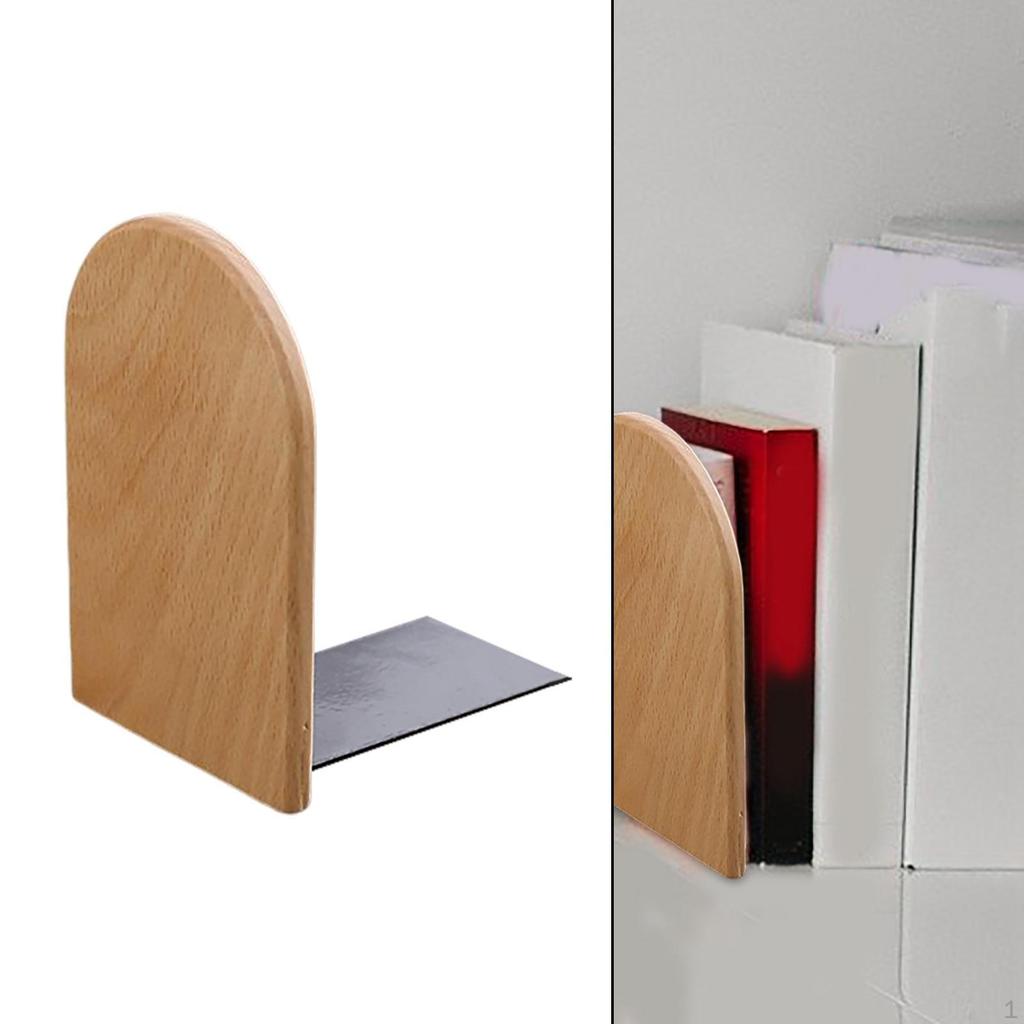 Bookend End Anti Slip Book Stand Holder Bookshelf Ends Home School Office Desktop Organizer