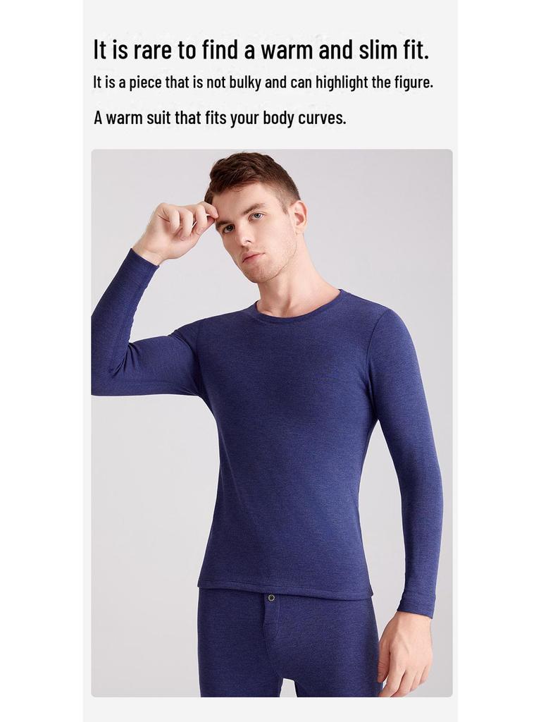 Delong Men's LED Silk Cashmere Thermal Underwear Set - Antibacterial, Warm Autumn Suit