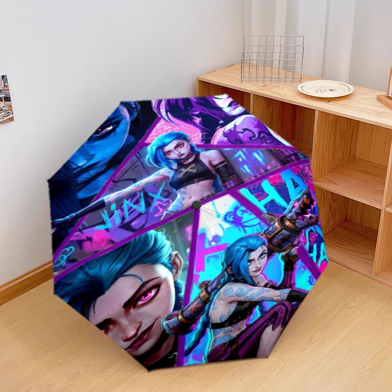 1PC Jinx Automatic Umbrella - Suitable Travel Outdoor Portable Umbrella Birthday Gift Daily Essentials