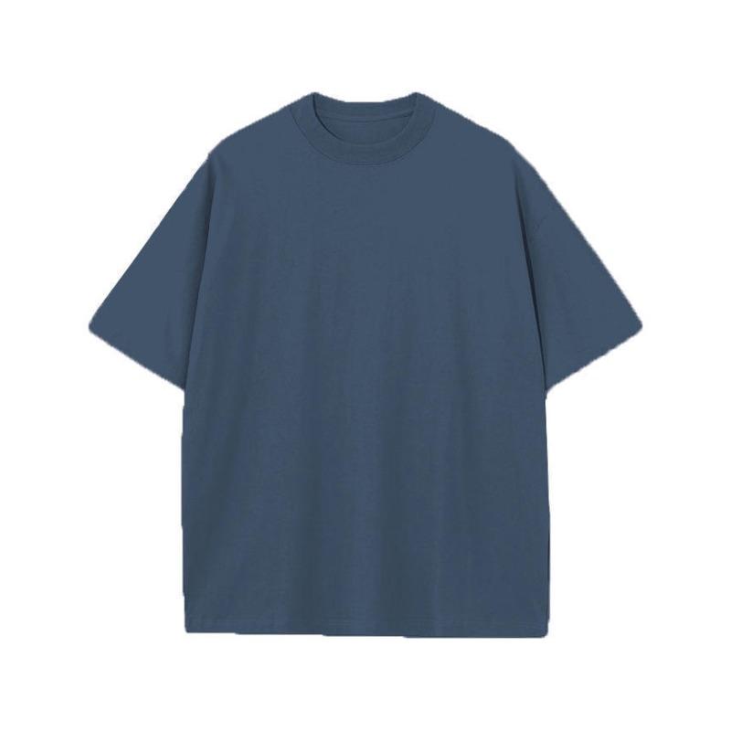 Letnia męska koszulka z czystej bawełny z okrągłym dekoltem, jednolita kolorystyka, proste t-shirty