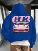 Streetwear Trendy Men's Hooded Sweatshirt with a Unique GT3 Car Print. A Hip-hop Style Casual and Versatile Men's Hoodie Perfect for Autumn and Winter