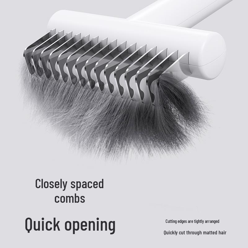 Cross-Border Dog & Cat Detangling Comb: Smooth, Shed & Thin Loose Hair for Long-Haired Pets.