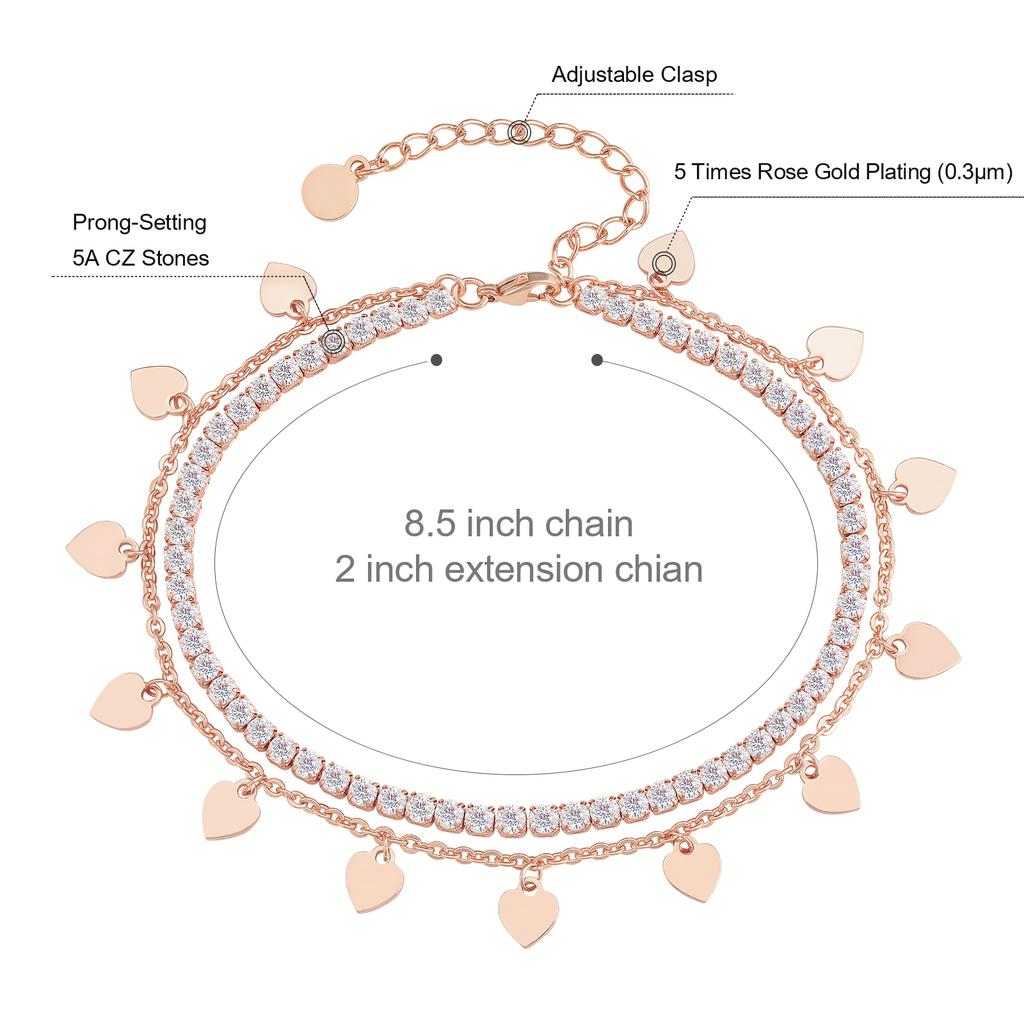 KRKC Adjustable Beach Anklet Foot Jewelry Set Handmade Delicate Anklets for Women Girls 14K Gold Layered Ankle Bracelets Chains