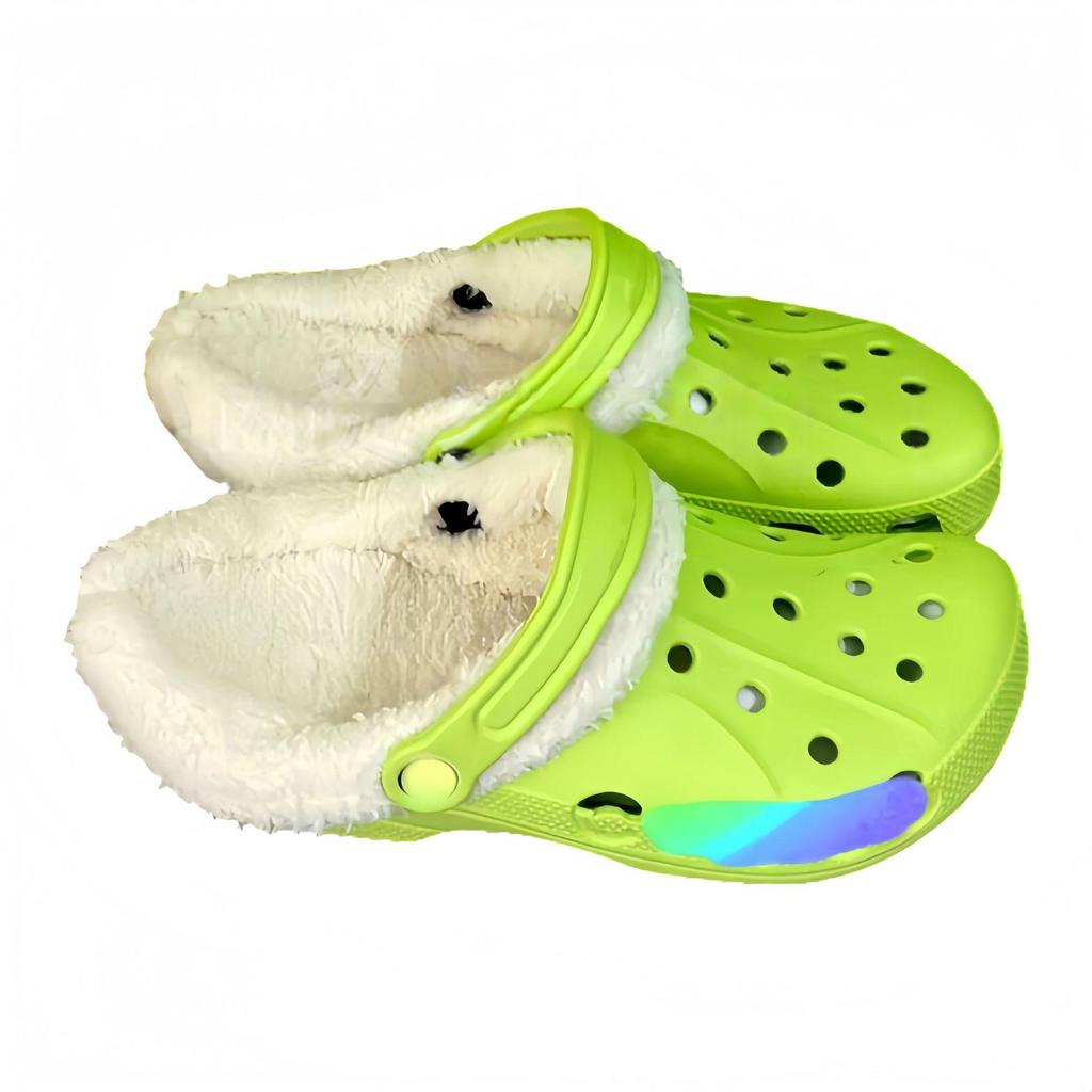 Beiya Fleece-Lined Wool Slippers - Men's & Women's Warm Cotton Hole Shoes for Autumn/Winter