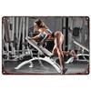 Vintage Fitness Metal Tin Signs  Workout Muscle Women Wall Posters Decoration for Garage Game Room Gym Cafe Living Room Club