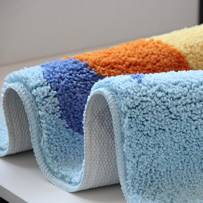 Lucky Rainbow Tufting Bathroom Mat Soft Tufted Bedroom Carpet Bedside Rug Floor Non Slip Tidy Clean Pad Aesthetic Home Decor