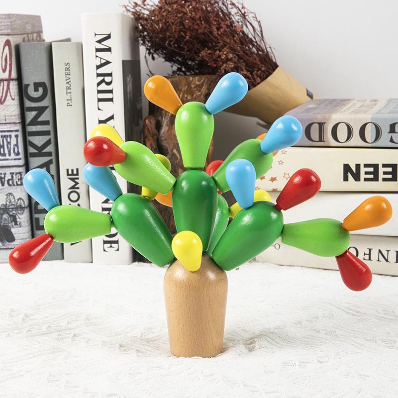 Children's Wooden Cactus Building Blocks - Enhance Baby's Hands-On Skills with Educational Toys