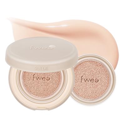 FWEE Pucushion Suede BEST Color Pucushion SPF 50+ PA+++ #Easy Cover #External Moisture #Comfortable Mat, 01 Fair Suede Original + Refill, 2 Pieces