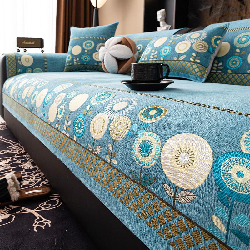 Light luxury high-end chenille sofa cushion universal in all seasons 2025 new seat cushion leather sofa cover cloth seat cushion