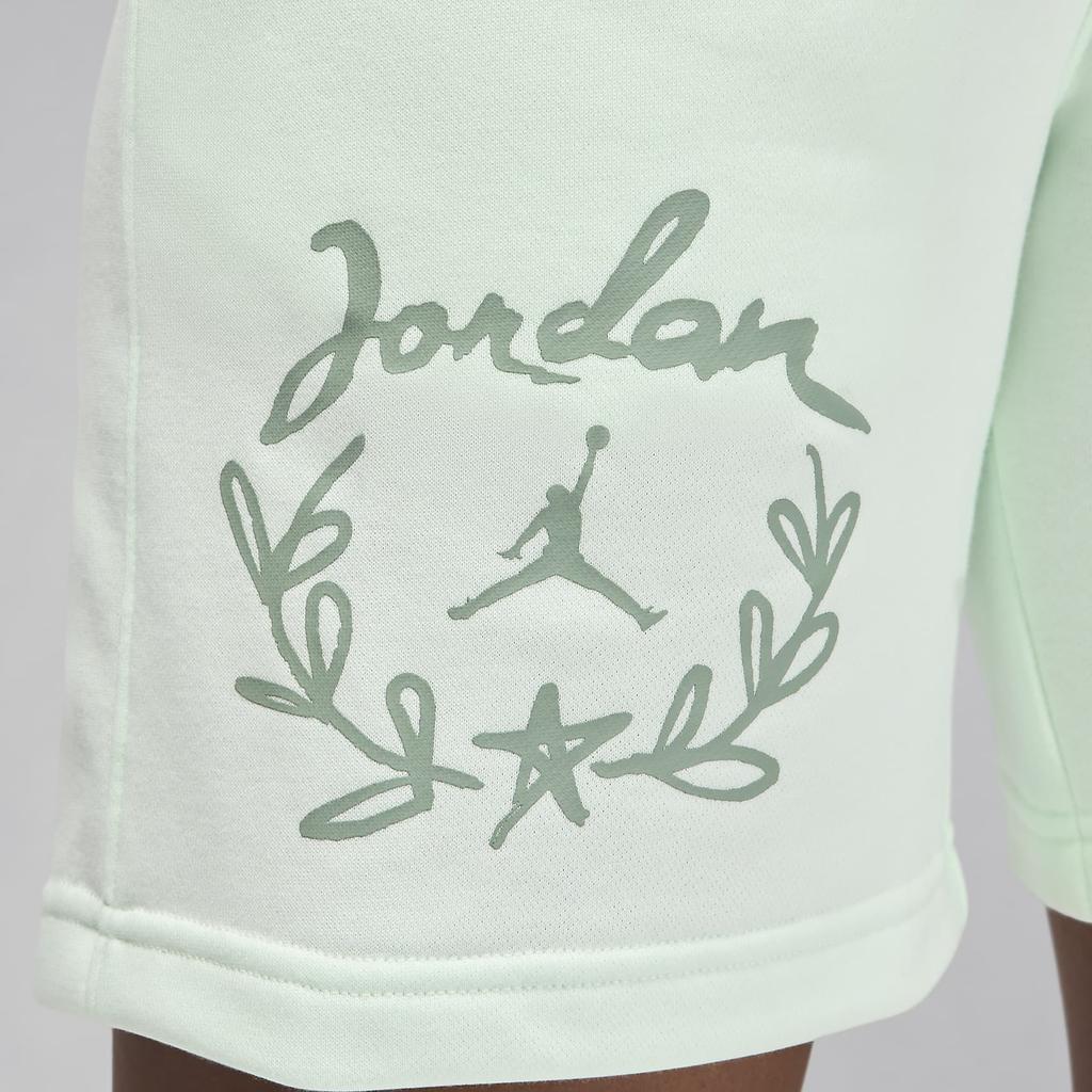 Jordan Brooklyn Fleece Logo Print Drawstring Mid-Rise Casual Shorts Women shorts Light-Green FN5784-394