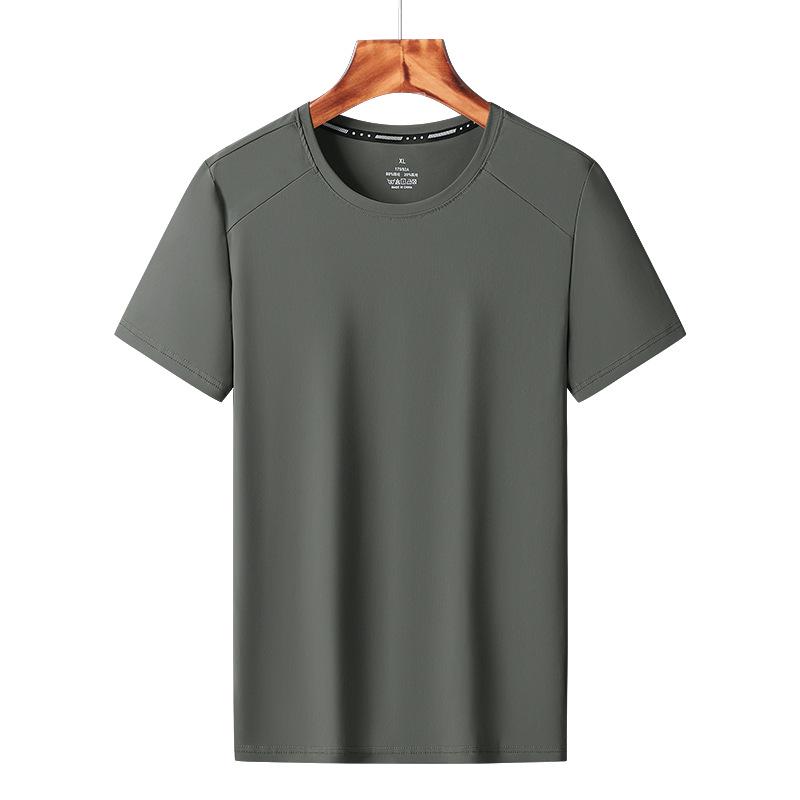 Men's Quick-Dry Ice Silk Short Sleeve Tee - Lightweight, Loose Fit, Plus Size Casual Sportswear