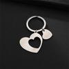 Heart-Shaped Titanium Steel Couple Keychain – Engravable Gift
