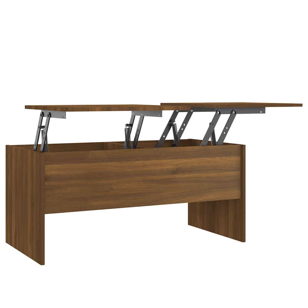 Coffee Table Brown Oak Look 102 X 50.5 X 46.5 Cm Engineered Wood