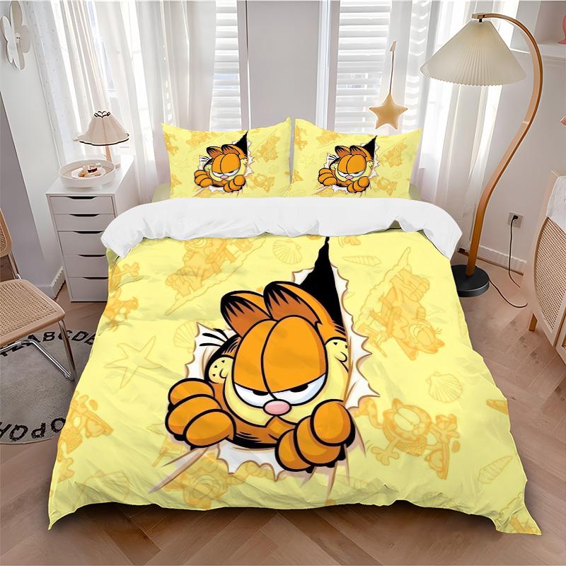 Garfield Through Wall Print 3Pcs Bedding Setduvet Cover With 2 Bedropillowcase Home Birthday Gift