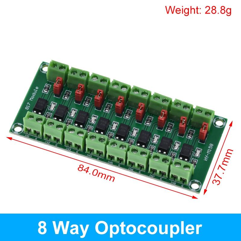 PC817 1 2 4 8 Channel Optocoupler Isolation Board Voltage Converter Adapter Module 3.6-30V Driver Photoelectric Isolated Module