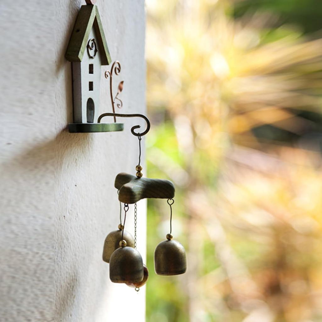PATIKIL x x Mini Cowbell Iron Vintage Style Metal Festive Bell Animal Cowbell Set of 2 Gold 1.4 2.4 1.4" Anti-Lost