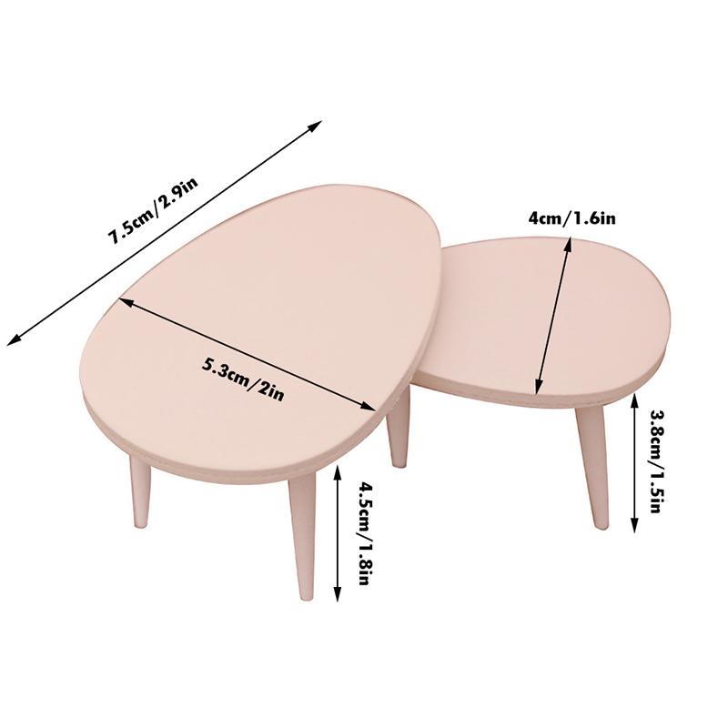 

Dollhouse Miniature Wooden Triangle Coffee Table Computer Desk Tea Furniture Model Home Living Room Decor Toy 1Set 1 12 Kid Friendly Entertaining Fun